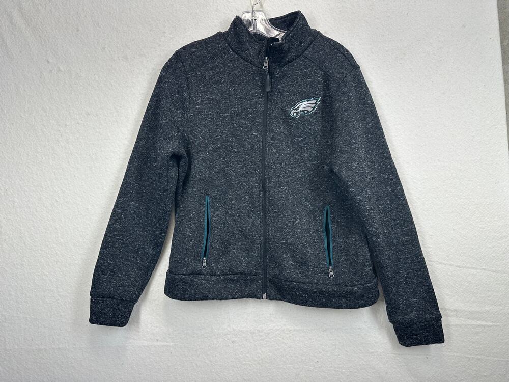 NFL Eagles Team Gear Charcoal Heather Full-Zip Jacket Size Large